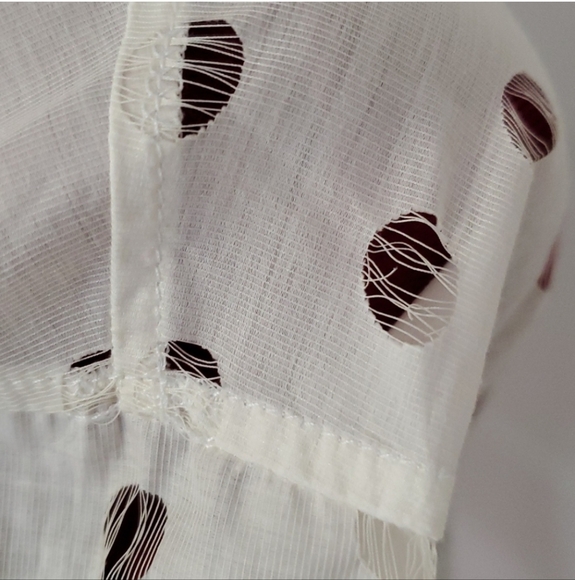 VTG 80s 90s Equipment Made In France Cotton Sheer Polka Dot Shirt - Picture 13 of 16